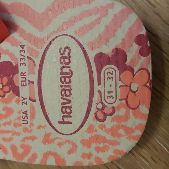 Kids Havaianas flip flop sandals pink 2 - Picture 3 of 3
